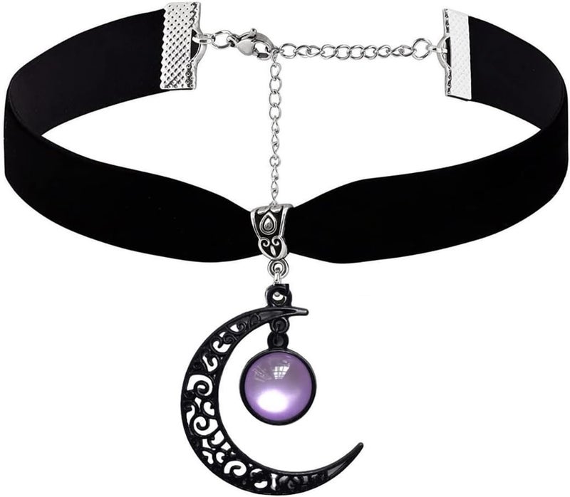 Cicod Gothic Black Velvet Goth Choker Necklace for Women,Cameo Black Choker Crow Skull Pendant Necklace Vintage Collar Skull Necklace Gothic Jewelry - Image 1